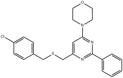 4-(6-([(4-Chlorobenzyl)sulfanyl]methyl)-2-phenyl-4-pyrimidinyl)morpholine 结构式