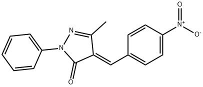 3-METHYL-4-((4-NITROPHENYL)METHYLENE)-1-PHENYL-2-PYRAZOLIN-5-ONE 结构式