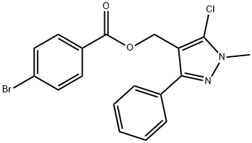 (5-Chloro-1-methyl-3-phenyl-1H-pyrazol-4-yl)methyl 4-bromobenzenecarboxylate 结构式