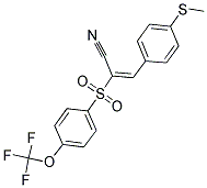 3-(4-METHYLTHIOPHENYL)-2-((4-(TRIFLUOROMETHOXY)PHENYL)SULFONYL)PROP-2-ENENITRILE 结构式