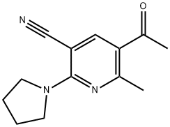 5-ACETYL-6-METHYL-2-(1-PYRROLIDINYL)NICOTINONITRILE 结构式