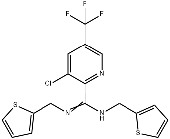 3-CHLORO-N,N'-BIS(2-THIENYLMETHYL)-5-(TRIFLUOROMETHYL)-2-PYRIDINECARBOXIMIDAMIDE 结构式