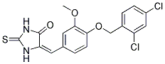 (5E)-5-{4-[(2,4-DICHLOROBENZYL)OXY]-3-METHOXYBENZYLIDENE}-2-THIOXOIMIDAZOLIDIN-4-ONE 结构式