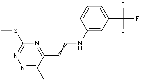 N-(2-[6-Methyl-3-(methylsulfanyl)-1,2,4-triazin-5-yl]vinyl)-3-(trifluoromethyl)aniline 结构式