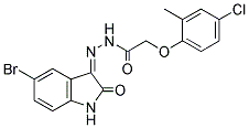 5-BROMO-3-(2-(4-CHLORO-4-METHYLPHENOXY)ACETYLHYDRAZIDYL)-2-OXOINDOLINE 结构式