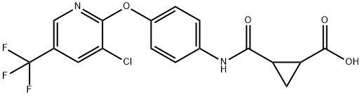 2-(N-(4-(3-CHLORO-5-(TRIFLUOROMETHYL)-2-PYRIDYLOXY)PHENYL)CARBAMOYL)CYCLOPROPANECARBOXYLIC ACID 结构式