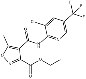 ETHYL 4-(([3-CHLORO-5-(TRIFLUOROMETHYL)-2-PYRIDINYL]AMINO)CARBONYL)-5-METHYL-3-ISOXAZOLECARBOXYLATE 结构式