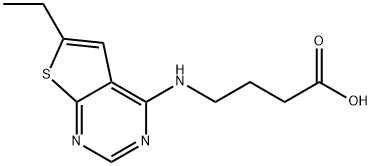 4-((6-乙基噻吩并[2,3-D]嘧啶-4-基)氨基)丁酸 结构式