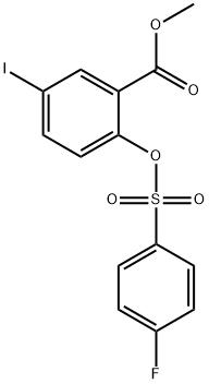 METHYL 2-([(4-FLUOROPHENYL)SULFONYL]OXY)-5-IODOBENZENECARBOXYLATE 结构式