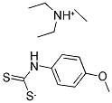 TRIETHYLAMMONIUM (4-METHOXYANILINO)METHANEDITHIOATE 结构式