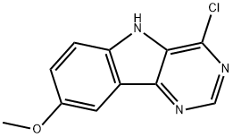 4-氯-8-甲氧基-5H-嘧啶并[5,4-B]吲哚 结构式