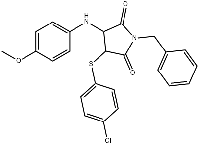 1-BENZYL-3-[(4-CHLOROPHENYL)SULFANYL]-4-(4-METHOXYANILINO)DIHYDRO-1H-PYRROLE-2,5-DIONE 结构式