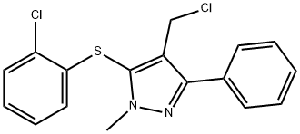 4-(氯甲基)-5-((2-氯苯基)硫代)-1-甲基-3-苯基-1H-吡唑 结构式