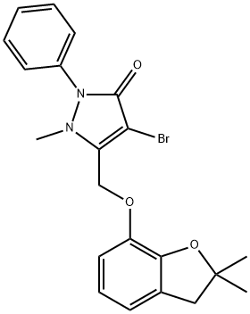 3-((2,2-DIMETHYL(3-OXAINDAN-4-YLOXY))METHYL)-4-BROMO-2-METHYL-1-PHENYL-3-PYRAZOLIN-5-ONE 结构式