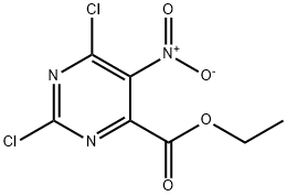2,6-二氯-5-硝基嘧啶-4-羧酸乙酯 结构式