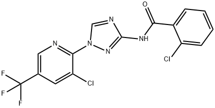 2-CHLORO-N-(1-[3-CHLORO-5-(TRIFLUOROMETHYL)-2-PYRIDINYL]-1H-1,2,4-TRIAZOL-3-YL)BENZENECARBOXAMIDE 结构式