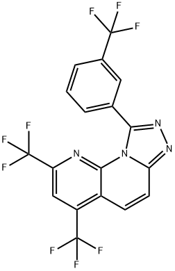 2,4-Bis(trifluoromethyl)-9-[3-(trifluoromethyl)phenyl][1,2,4]triazolo[4,3-a][1,8]naphthyridine 结构式