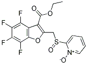 2-(([3-(Ethoxycarbonyl)-4,5,6,7-tetrafluorobenzo[b]furan-2-yl]methyl)sulfinyl)pyridinium-1-olate 结构式
