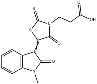 3-(5-(1-METHYL-2-OXOINDOLIN-3-YLIDENE)-4-OXO-2-THIOXOTHIAZOLIDIN-3-YL)PROPANOIC ACID 结构式