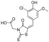 [(5E)-5-(3-CHLORO-4-HYDROXY-5-METHOXYBENZYLIDENE)-4-OXO-2-THIOXO-1,3-THIAZOLIDIN-3-YL]ACETIC ACID 结构式