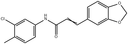 3-(1,3-BENZODIOXOL-5-YL)-N-(3-CHLORO-4-METHYLPHENYL)ACRYLAMIDE 结构式