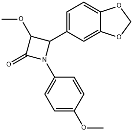 4-BENZO[D]1,3-DIOXOLAN-5-YL-3-METHOXY-1-(4-METHOXYPHENYL)AZETIDIN-2-ONE 结构式