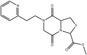 Methyl 5,8-dioxo-7-[2-(2-pyridinyl)ethyl]hexahydro[1,3]thiazolo[3,4-a]pyrazine-3-carboxylate 结构式