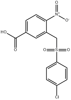 3-([(4-Chlorophenyl)sulfonyl]methyl)-4-nitrobenzenecarboxylic acid 结构式
