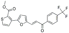 Methyl 3-(5-(3-oxo-3-[4-(trifluoromethyl)phenyl]prop-1-enyl)-2-furyl)thiophene-2-carboxylate 结构式