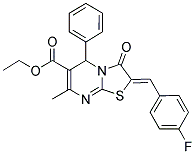 ETHYL (2Z)-2-(4-FLUOROBENZYLIDENE)-7-METHYL-3-OXO-5-PHENYL-2,3-DIHYDRO-5H-[1,3]THIAZOLO[3,2-A]PYRIMIDINE-6-CARBOXYLATE 结构式