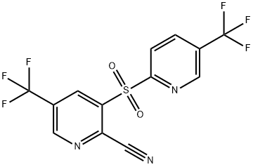 5-(TRIFLUOROMETHYL)-3-([5-(TRIFLUOROMETHYL)-2-PYRIDINYL]SULFONYL)-2-PYRIDINECARBONITRILE 结构式