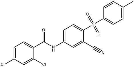 2,4-DICHLORO-N-(3-CYANO-4-[(4-METHYLPHENYL)SULFONYL]PHENYL)BENZENECARBOXAMIDE 结构式