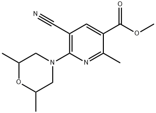 METHYL 5-CYANO-6-(2,6-DIMETHYLMORPHOLINO)-2-METHYLNICOTINATE 结构式