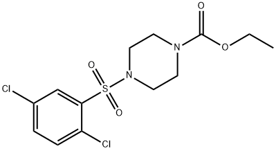 Ethyl 4-((2,5-dichlorophenyl)sulfonyl)piperazinecarboxylate 结构式
