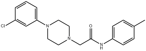 2-[4-(3-CHLOROPHENYL)PIPERAZINO]-N-(4-METHYLPHENYL)ACETAMIDE 结构式