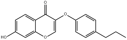 7-HYDROXY-3-(4-PROPYL-PHENOXY)-CHROMEN-4-ONE 结构式