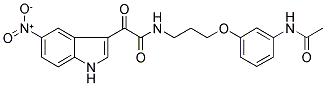 N1-(3-[3-(ACETYLAMINO)PHENOXY]PROPYL)-2-(5-NITRO-1H-INDOL-3-YL)-2-OXOACETAMIDE 结构式