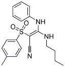 3-(Butylamino)-2-((4-methylphenyl)sulfonyl)-3-(phenylamino)prop-2-enenitrile 结构式