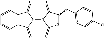 2-(5-[(4-CHLOROPHENYL)METHYLENE]-4-OXO-2-THIOXO-1,3-THIAZOLAN-3-YL)-1H-ISOINDOLE-1,3(2H)-DIONE 结构式