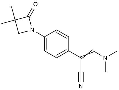 3-(Dimethylamino)-2-[4-(3,3-dimethyl-2-oxo-1-azetanyl)phenyl]acrylonitrile 结构式