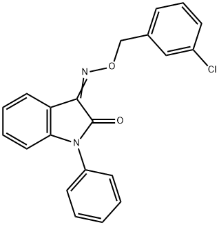 1-PHENYL-1H-INDOLE-2,3-DIONE 3-[O-(3-CHLOROBENZYL)OXIME] 结构式