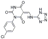 1-(4-CHLOROPHENYL)-5-[(1H-TETRAAZOL-5-YLAMINO)METHYLENE]-2,4,6(1H,3H,5H)-PYRIMIDINETRIONE 结构式