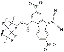 2,2,3,3,4,4,5,5,5-NONAFLUOROPENTYL 9-(DICYANOMETHYLIDENE)-2,7-DINITRO-9H-FLUORENE-4-CARBOXYLATE 结构式