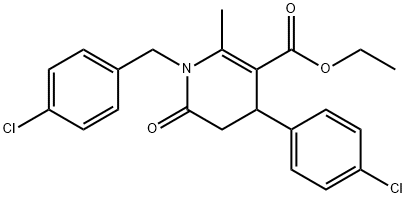 ETHYL 1-(4-CHLOROBENZYL)-4-(4-CHLOROPHENYL)-2-METHYL-6-OXO-1,4,5,6-TETRAHYDRO-3-PYRIDINECARBOXYLATE 结构式