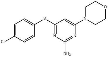 4-[(4-CHLOROPHENYL)SULFANYL]-6-MORPHOLINO-2-PYRIMIDINAMINE 结构式