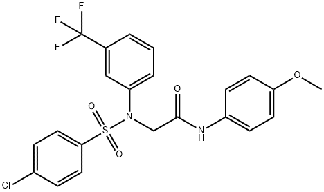 2-[[(4-CHLOROPHENYL)SULFONYL]-3-(TRIFLUOROMETHYL)ANILINO]-N-(4-METHOXYPHENYL)ACETAMIDE 结构式