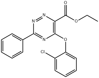Ethyl 5-(2-chlorophenoxy)-3-phenyl-1,2,4-triazine-6-carboxylate 结构式