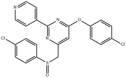 4-(4-CHLOROPHENOXY)-6-([(4-CHLOROPHENYL)SULFINYL]METHYL)-2-(4-PYRIDINYL)PYRIMIDINE 结构式