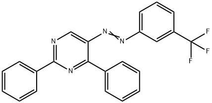 2,4-DIPHENYL-5-(2-[3-(TRIFLUOROMETHYL)PHENYL]DIAZENYL)PYRIMIDINE 结构式