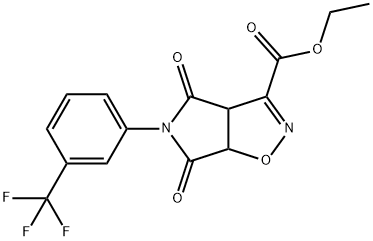 ETHYL 4,6-DIOXO-5-[3-(TRIFLUOROMETHYL)PHENYL]-4,5,6,6A-TETRAHYDRO-3AH-PYRROLO[3,4-D]ISOXAZOLE-3-CARBOXYLATE 结构式